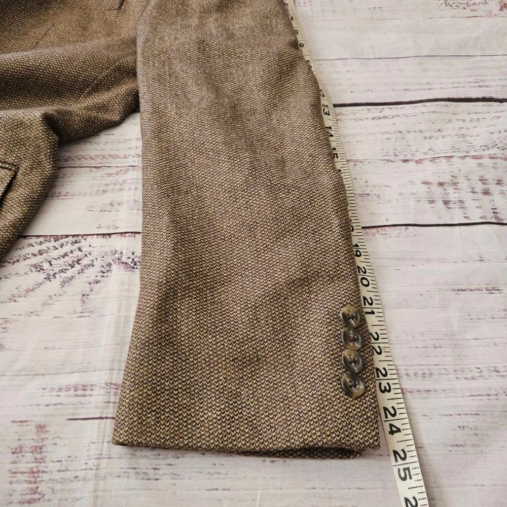 Vintage Lauren Ralph Lauren Lambswool Woven Brown Blazer Mens 44R